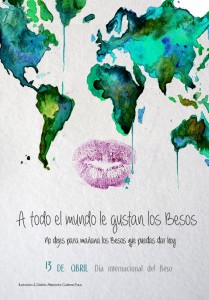 Ilustración (c) cortesía de Alejandra Gutierrez Faus - alejandra.gutfaus@gmail.com para el Día Internacional del Beso - Cite la fuente; gracias.
